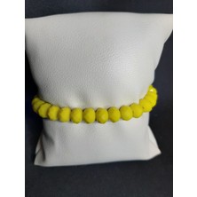 Mryart Neon Sarı Kristal Cam Boncuk Bileklik
