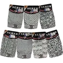 Seher Erkek Abani Classic Desenli Boxer 4 Adet Yıldızı Desenli Dokuma Kumaş