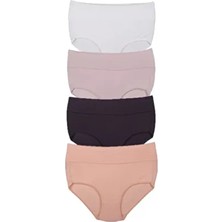 Vanilya Secret Yüksek Bel Toparlayıcı Pamuk 4 Lü Paket Düz Dokuma İç Giyim Kadın