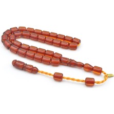 Hakkı Usta Imzalı Kapsül Kesim Bilek Boy Sıkma Kehribar Tesbih 108