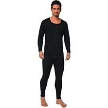 Erkek Siyah Termal Şardonlu Thermo Cool Uzun Kol Takım