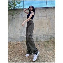 Y2K Haki Yeşil Kargo Pantolon