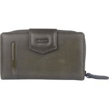 Grande Hakiki Deri Kadın Cüzdan Yeşil 2716