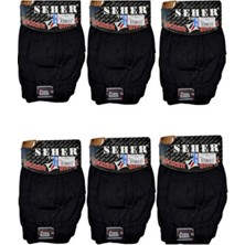 Seher 6'lı Erkek Penye Boxer Düz Desenli Dokuma Kumaş ile Rahat Kullanım