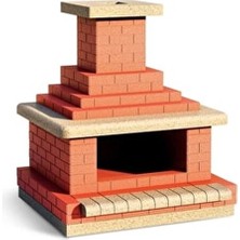 Maket Tuğla Şömine Set 1/12 13 x 11 x 15,4cm