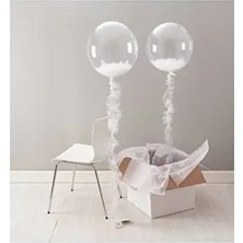 Balon Burada Kaliteli 18 Inç Şeffaf Bobo Balon 5 Adet Turuncu Renkli Parti Malzemesi