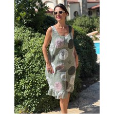 YG205010 Italyan Coton Elbise Haki