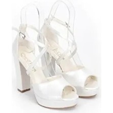 Çnr&Dvs Kadın Abiye Ayakkabı Sedef Cilt 11 Cm Topuk Yüksekliği İle Şıklık Sunar