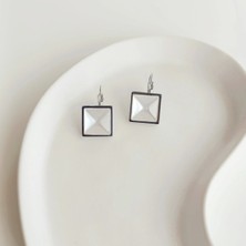 Quadrat Grey Çelik Küpe