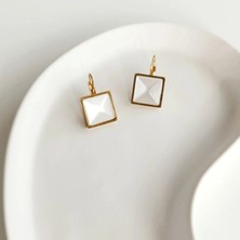 Quadrat Gold Çelik Küpe