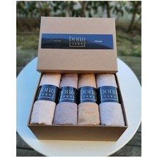 Bona Teks Bambu Kraş Şal Set 4 Lü Düz Desenli 75 x 185 cm Kadınlar İçin Yumuşak Kumaş