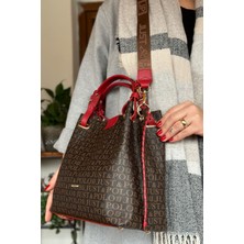 Just Polo Kadın Just Polo Kabartma Desenli Mıknatıslı Çıtçıt Kapama El Çantası Omuz Askısıyla