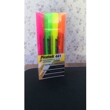 Picatack Çok Renkli Fosforlu Kalem 4 Lü Set Ölçüler ile Pratik Kullanım