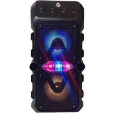 Outdoor Parti Hoparlörü Bluetooth Hoparlör 3 Inç × 2 Kablosuz Speaker Ses Bombası Fm Radyolu Usb-Tf