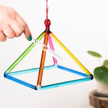 Crystal Quartz Gökkuşağı Ses Piramidi