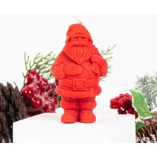 Noel Baba Temalı Kırmızı Soya Mum