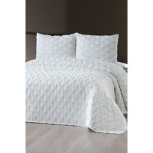 Prestij Puffy Yakut 3 Parça Çift Kişilik Yatak Örtüsü, Pike Örtüsü (250X260)-KREM