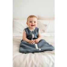 Yorni, 6-18 Ay,ürün Boyu 85CM, Yazlık ve Mevsimlik 4 Kat Müslin Kumaş Bebek Çocuk Torba Uyku Tulumu Denim