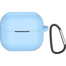 Gpack Samsung Galaxy Buds 3 Fe Uyumlu Kılıf Mat Kancalı Silikon SF13 Mavi