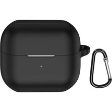 Gpack Samsung Galaxy Buds 3 Fe Uyumlu Kılıf Mat Kancalı Silikon SF13 Siyah