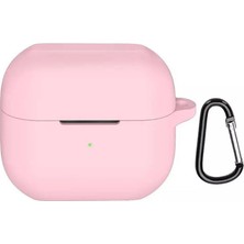 Gpack Samsung Galaxy Buds 3 Fe Uyumlu Kılıf Mat Kancalı Silikon SF13 Pembe