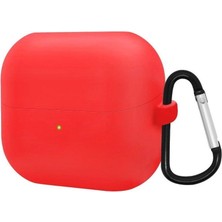 Gpack Samsung Galaxy Buds 3 Fe Uyumlu Kılıf Mat Kancalı Silikon SF13 Kırmızı