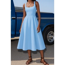 Kolsuz Astarlı Uzun Elbise