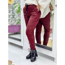 LS57117 Italyan Süet Pantolon Bordo