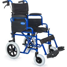 Comfort Plus Transfer Tekerlekli Sandalye Lacivert | Mini Yapı, Refakatçi Frenli, Çelik Şase DM-327 Mini 45CM