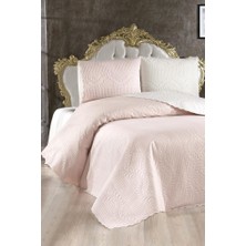 Ultrasonik Kapitoneli Sanem Çift Taraflı Çift Kişilik Yatak Örtüsü Krem Pudra