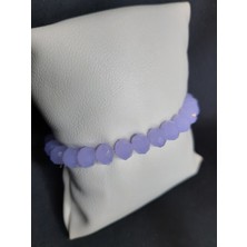 Mryart Pastel Lila Renk Parlak Kristal Cam Boncuk Bileklik