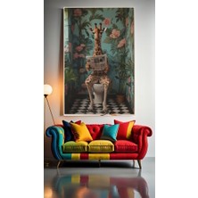 Özkacar Group Komik Wc Zürafa V1 Ev Duvar Salon Güzellik Salonu Ofis Dükkan Dekarasyon Kanvas Tablo