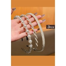 3'lü Inci Detaylı Kadın Saç Bandı Seti – Şık & Zarif Saç Aksesuarları