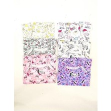 Tutku Kız Çocuklar İçin 6'lı Çok Renkli Desenli Elastan Atlet Dokuma Nefes Alabilir Özellikte