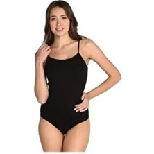 Siyah Kadın Ip Askılı Likralı Kancalı Çıtçıtlı Body / 1 Adet
