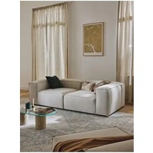 S Home Design Concept Frida 2 Modüler Ikili Kanepe Koltuk Keten Kırık Beyaz 210 cm