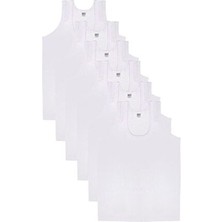 6'lı Penye Beyaz Erkek Atlet 0001