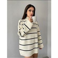 En Moda Balıkçı Yaka Triko Bej Renkli Erkek Çocuk Casual Stil Uzun Kol Standart Kesim