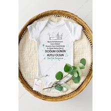 Hediyenza Unisex Doğum Günün Kutlu Olsun Baba Baskılı Zıbın Özel Olay Temalı Standart Boy
