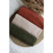 Bambu Kraş Şal 3’lü Set Asker Yeşili,kiremit,taş