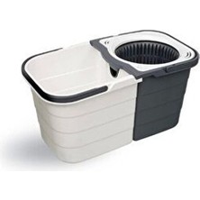 Duo Temizlik Seti Iki Hazneli Döner Başlıklı Paspas 19 Lt. Gri