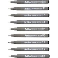 Artline Drawing System Teknik Çizim Kalemi 9'li Tam Set
