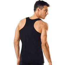 Tutku Elit Siyah Elastan Pamuklu Likralı Spor Atlet 1'li Rahat Kalıp ve Dokuma Kumaş