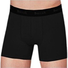 Berrak Erkek 6'lı Siyah Modal Likralı Kalın Kemerli Boxer-Short Düz Desenli
