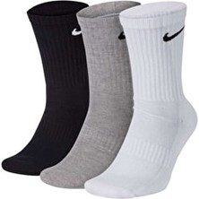 Unisex 3'lü Paket Spor Çorap - Günlük, Pamuklu Yastıklı Crew, Einfarbig