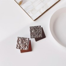 Square Gri Çelik Küpe