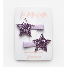 Le Mabelle Lila  Simli Yıldız Figürlü 2'li Kız Çocuk Klips Toka