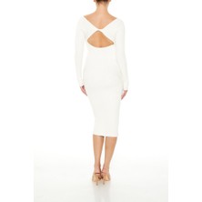 F21 Sırt Detaylı Midi Kazak Elbise