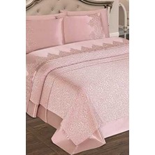 Selin Çift Kişilik Pike Takımı Pudra 6 Parça