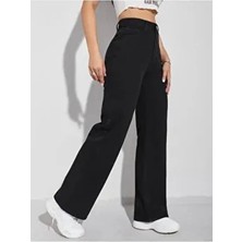 Leon S.i.y.a.h Likralı Bol Paça Salaş Jean Yüksek Bel Wide Leg Kot Pantolon